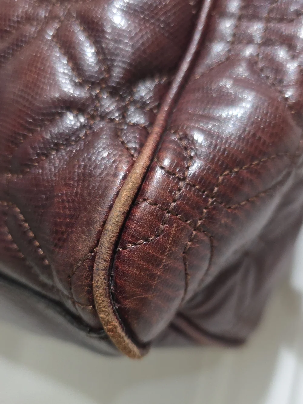 Kate Spade Quilted Leather Satchel - Deep Brown